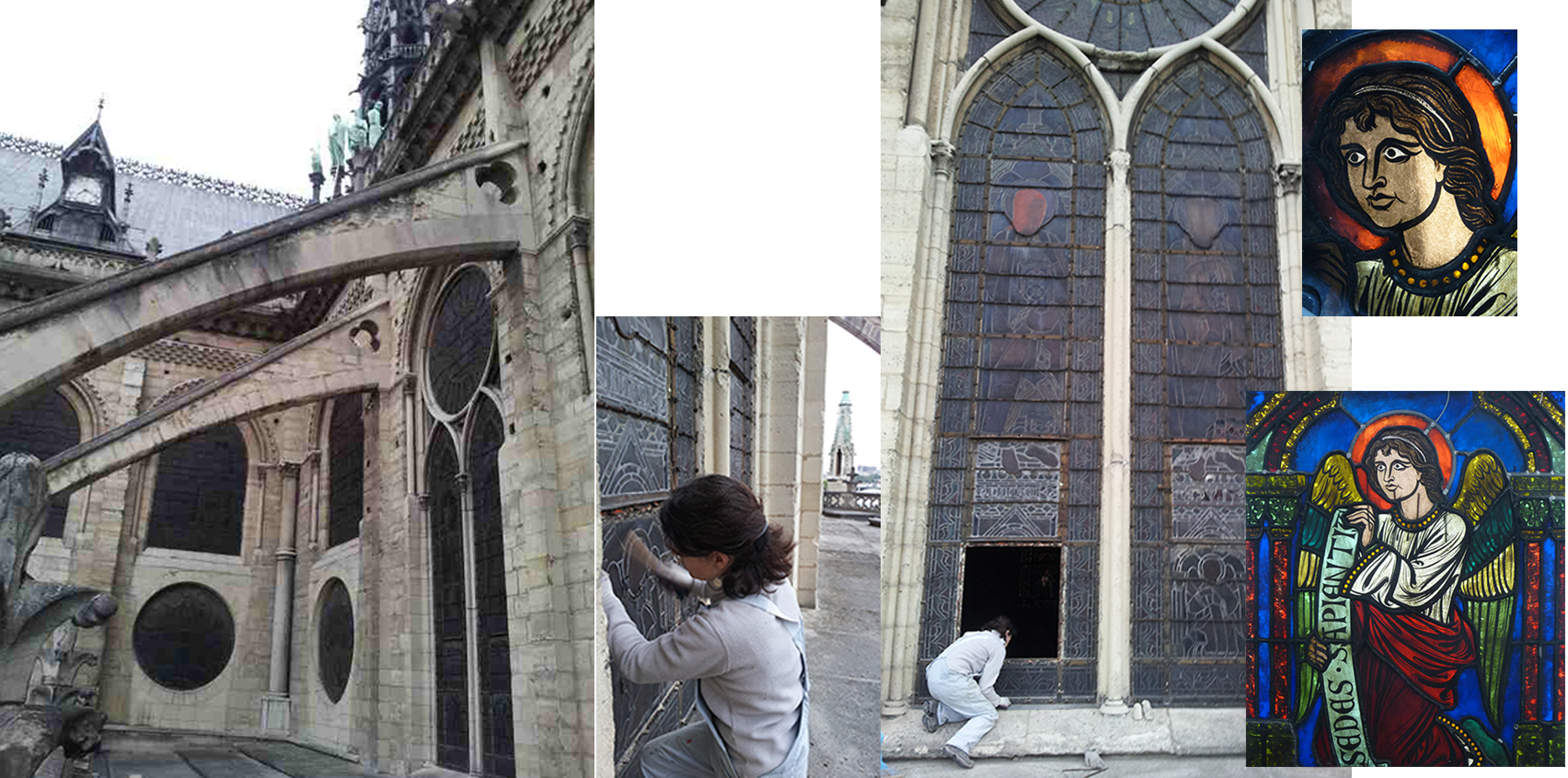 Paris,Cathédrale Notre-Dame, baie 208, panneau b5, restauration en atelier 2017 Paris,Cathédrale Notre-Dame, baie 208, panneau b5, restauration en atelier 2017